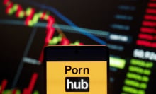 Pornhub logo seen displayed on a smartphone