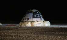 Starliner landing in the desert