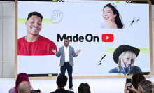 YouTube CEO Neal Mohan presenting at Made on YouTube. 