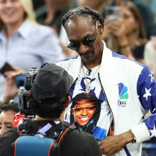 : Snoop Dogg attends the Artistic Gymnastics Women's Qualification on day two of the Olympic Games Paris 2024