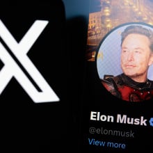 Elon Musk and X logo