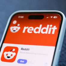 the reddit app on the screen of a smartphone