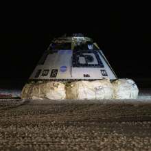 Starliner landing in the desert