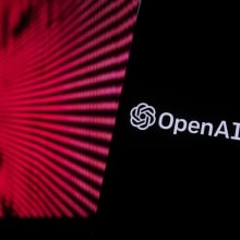 Smartphone with the OpenAI logo on the screen