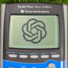 a chatgpt logo on a ti-84 calculator