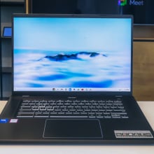 Chromebook from the front with the display on