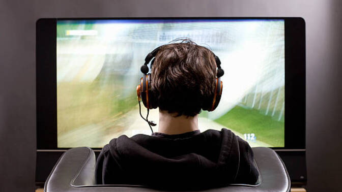 Person playing video games