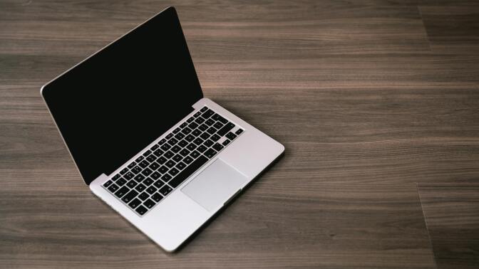 Laptop on desk