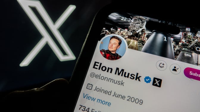 Elon Musk and X logo