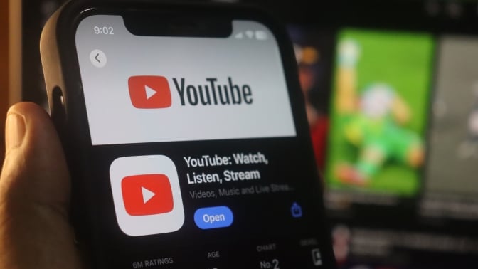 YouTube UI on a phone