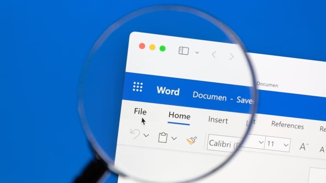 2022 Microsoft Word closeup