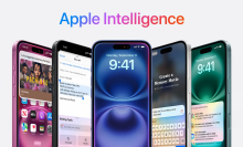 Apple Intelligence above the iPhone 16