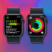 apple watch series 9 against a colorful background 