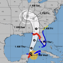 NOAA's cone model for Tropical Storm Helene