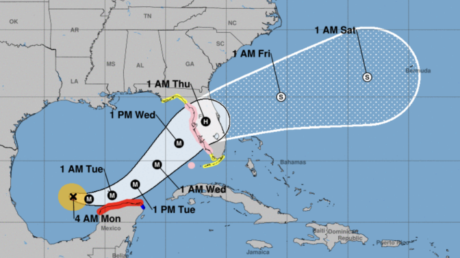 NOAA's cone model for Hurricane Milton