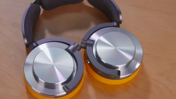 dyson ontrac headphones face down on a desk