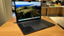 a 15-inch m3 apple macbook air sitting on a wooden table in starbucks